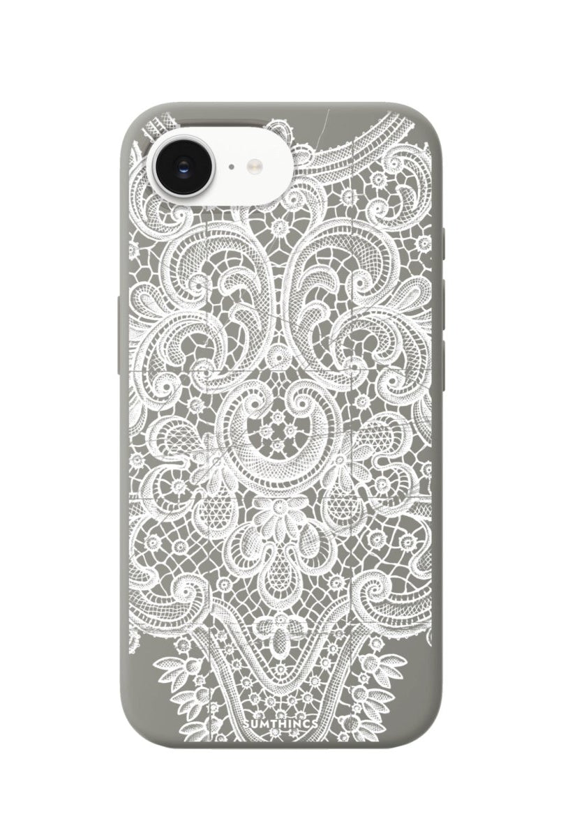 iPhone 16E Lacework Premium Telefon Kılıfı Gri - SUMTHINCS