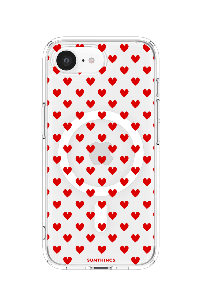iPhone 16E Little Hearts Clear Magsafe Telefon Kılıfı - SUMTHINCS