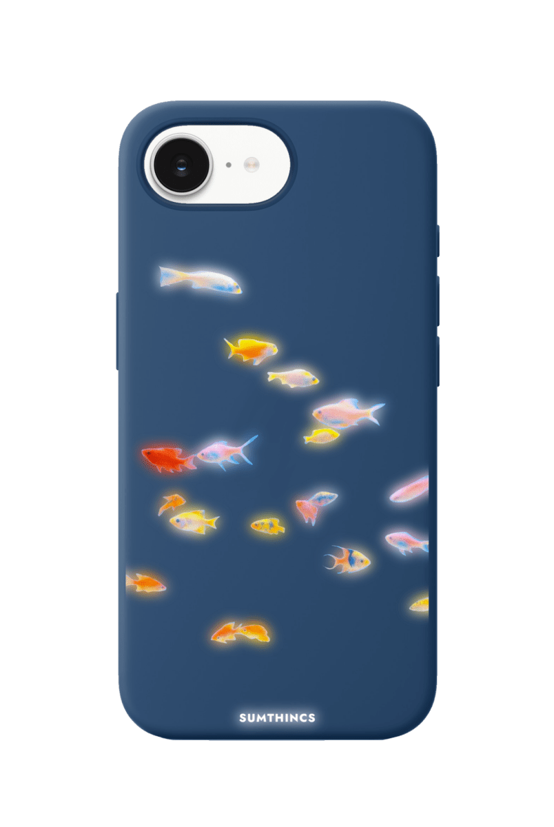 iPhone 16E Neon Fish Premium Telefon Kılıfı Pasifik Mavi - SUMTHINCS