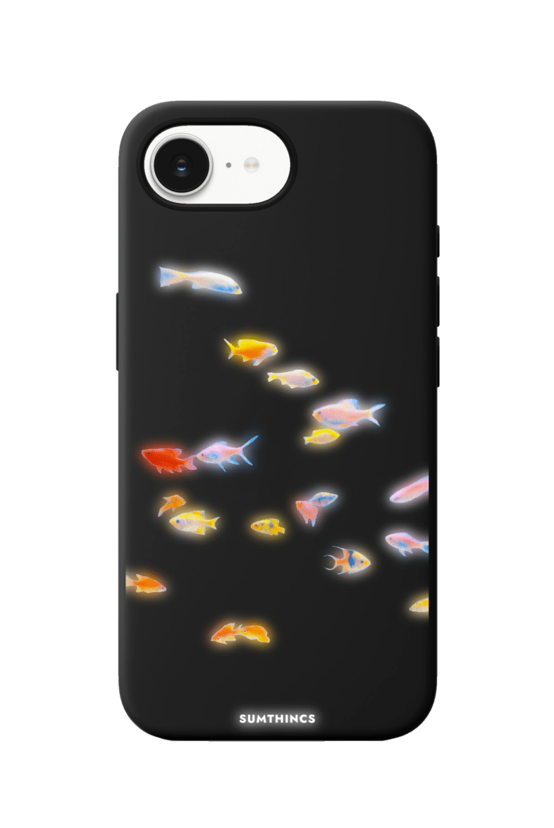 iPhone 16E Neon Fish Premium Telefon Kılıfı Siyah - SUMTHINCS