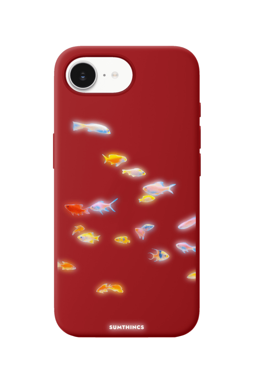 iPhone 16E Neon Fish Premium Telefon Kılıfı Kırmızı - SUMTHINCS