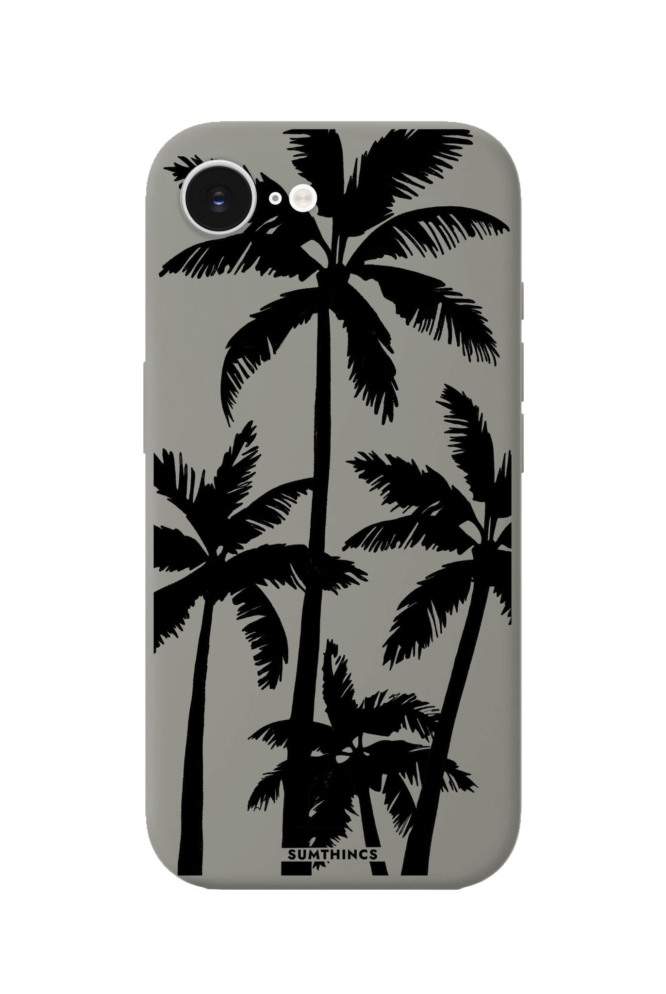 iPhone 16E Palm Trees Premium Telefon Kılıfı Gri - SUMTHINCS