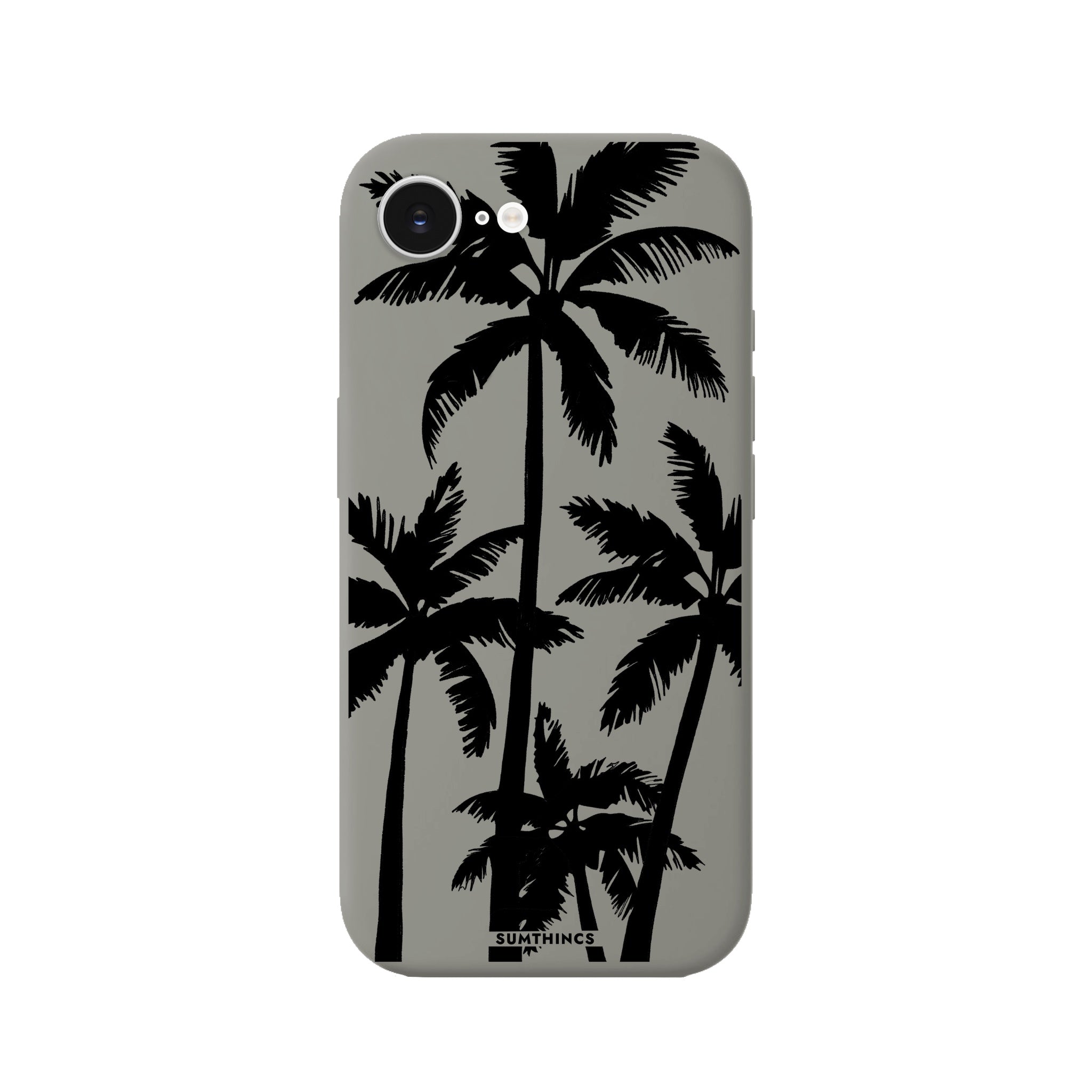 iPhone 16E Palm Trees Premium Telefon Kılıfı Gri - SUMTHINCS