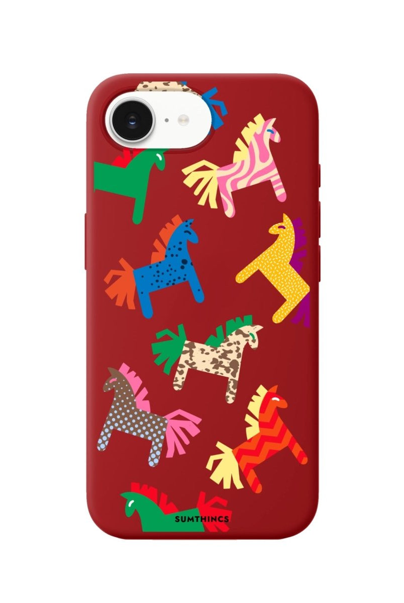 iPhone 16E Ponies Premium Telefon Kılıfı Kırmızı - SUMTHINCS