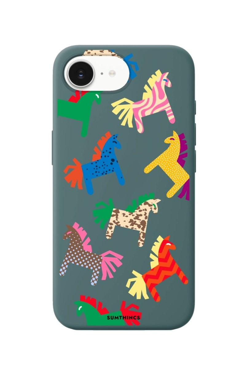 iPhone 16E Ponies Premium Telefon Kılıfı Kaktüs Yeşili - SUMTHINCS