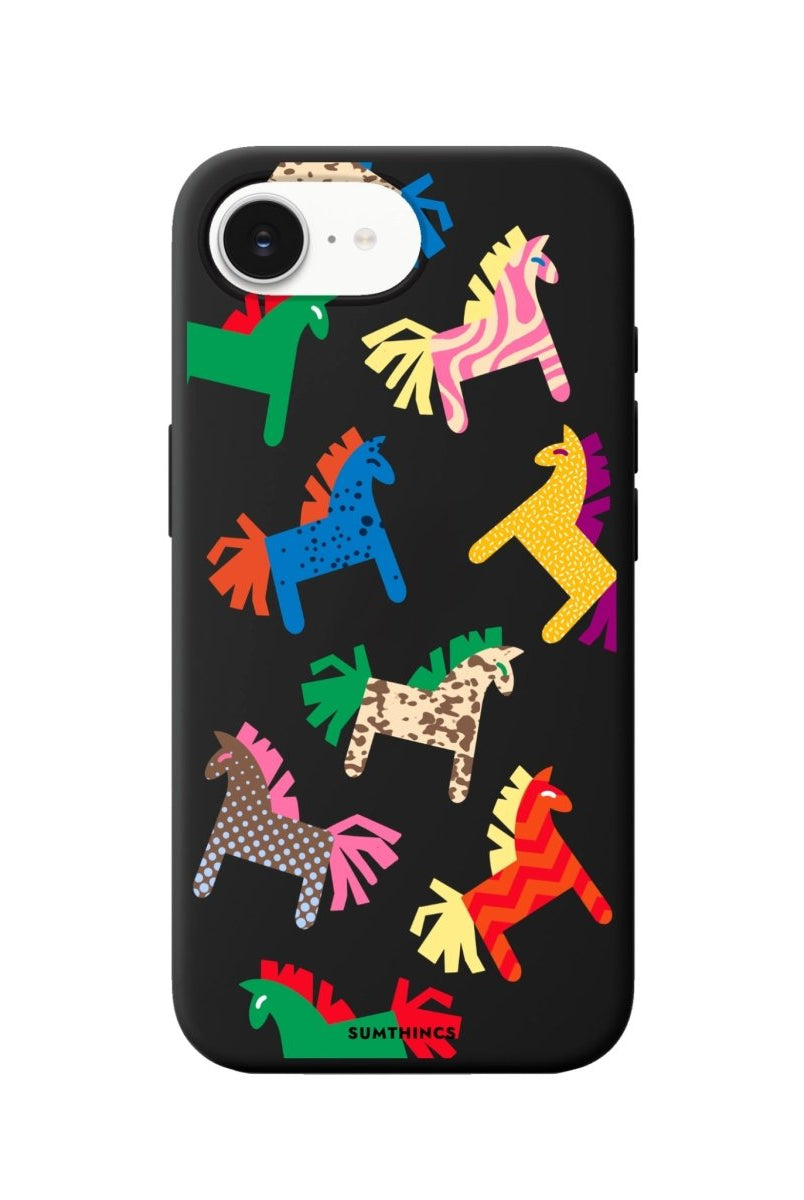 iPhone 16E Ponies Premium Telefon Kılıfı Siyah - SUMTHINCS