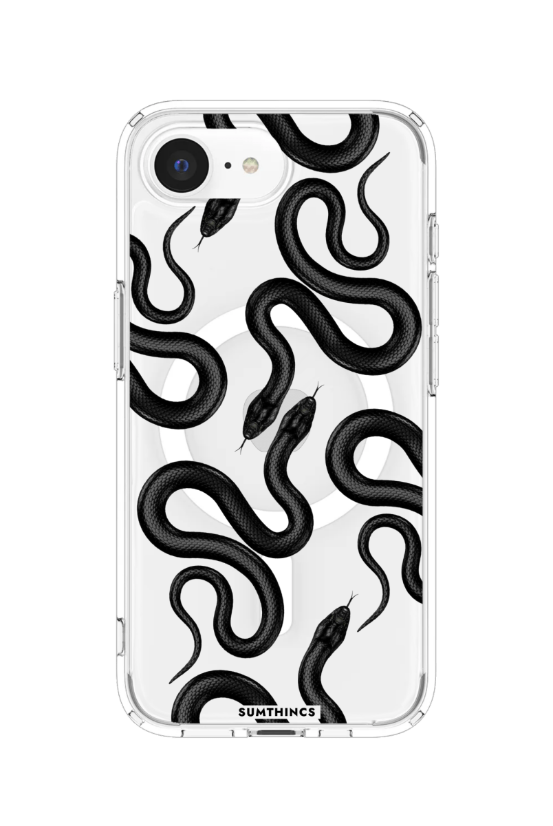 iPhone 16E Snakes Clear Magsafe Şeffaf Telefon Kılıfı - SUMTHINCS