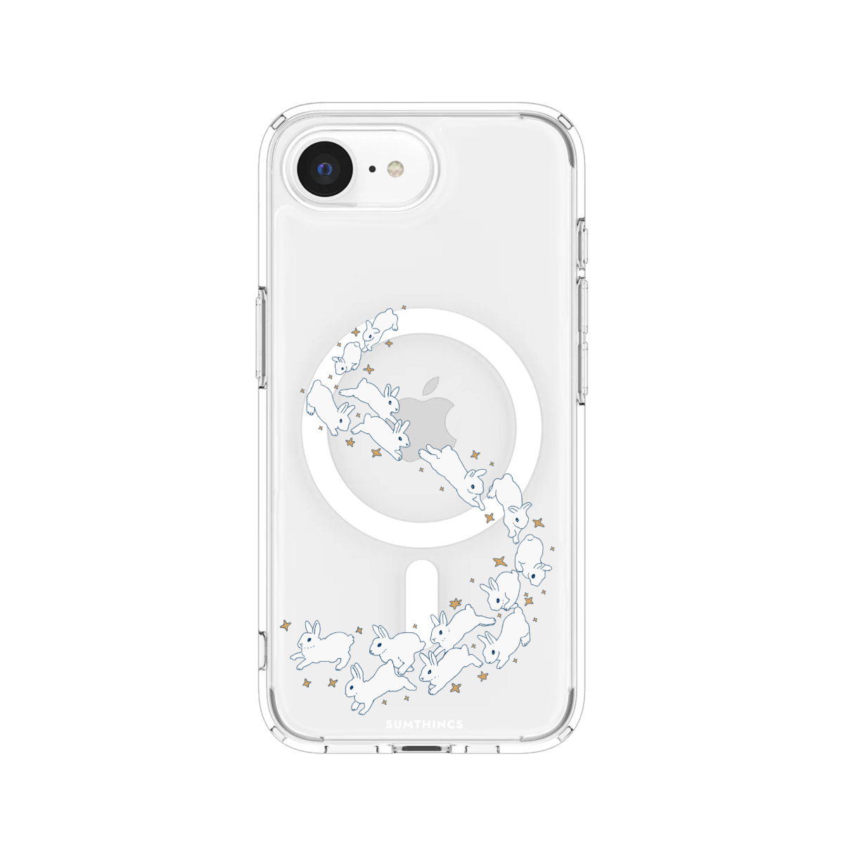 iPhone 16E Starry Bunnies Clear Magsafe Şeffaf Telefon Kılıfı - SUMTHINCS