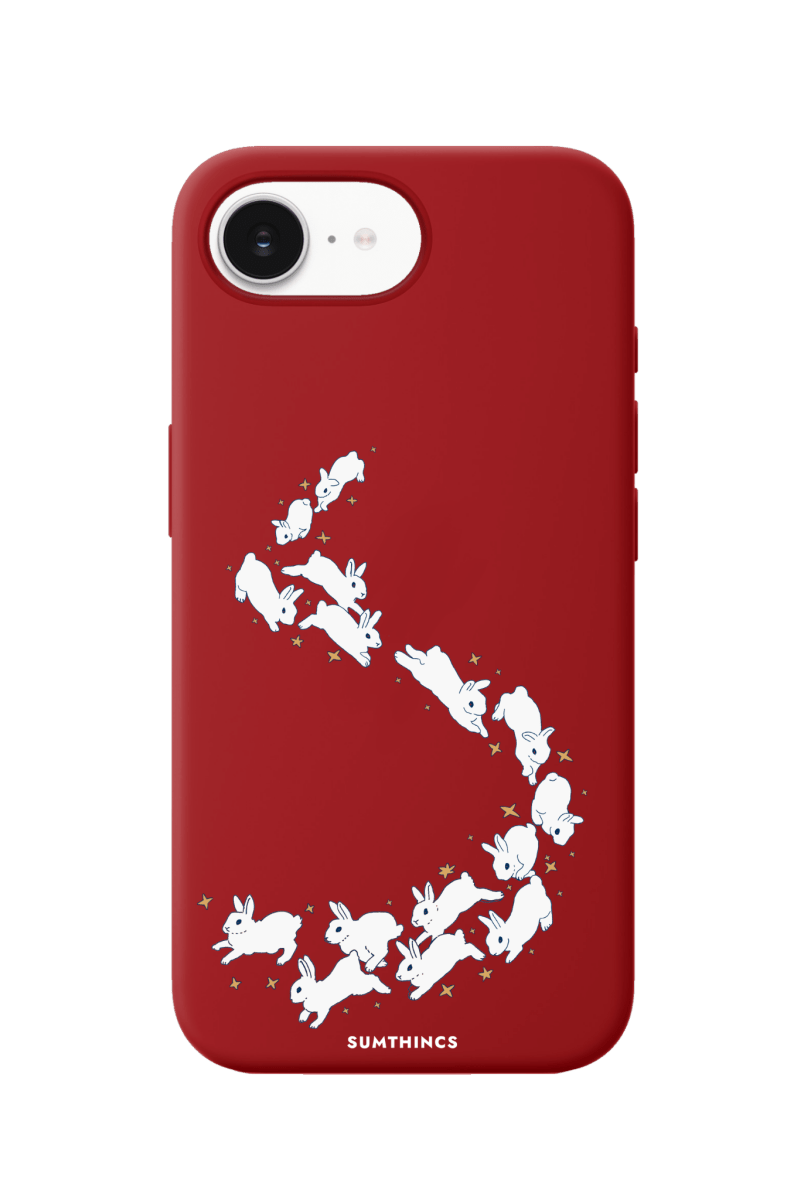 iPhone 16E Starry Bunnies Premium Telefon Kılıfı Kırmızı - SUMTHINCS