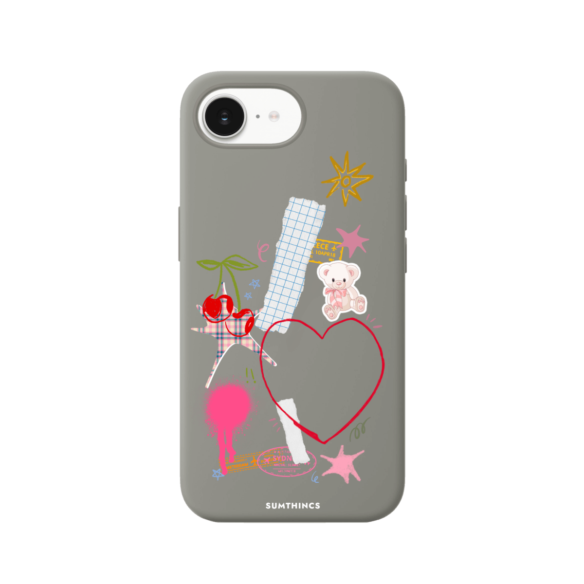 iPhone 16E Sweet Chaos Premium Telefon Kılıfı Gri - SUMTHINCS