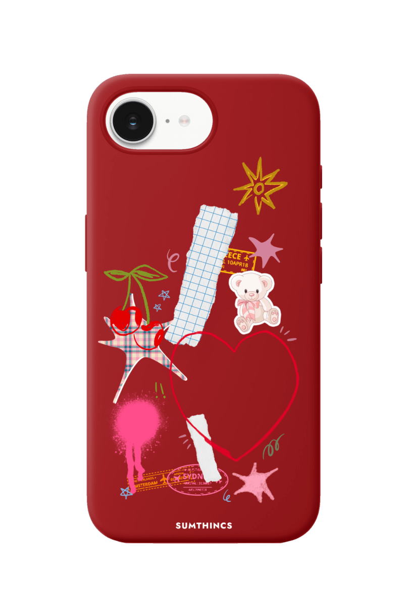 iPhone 16E Sweet Chaos Premium Telefon Kılıfı Kırmızı - SUMTHINCS