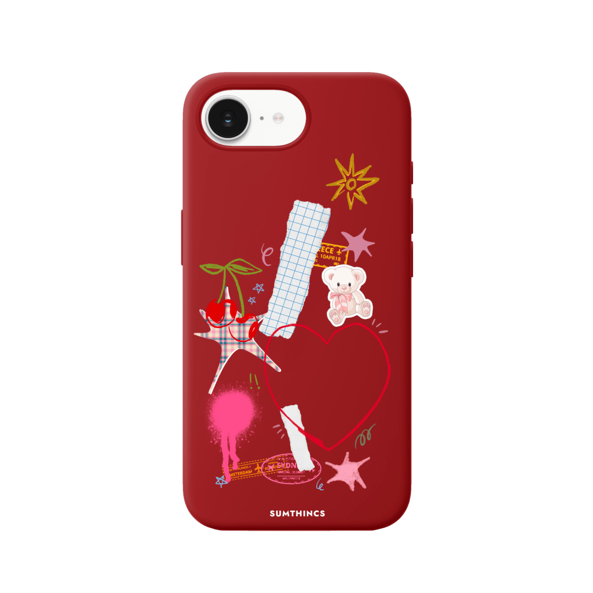 iPhone 16E Sweet Chaos Premium Telefon Kılıfı Kırmızı - SUMTHINCS