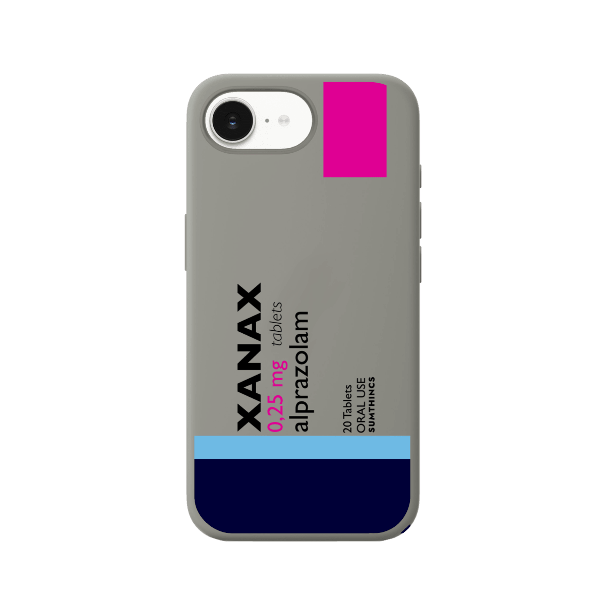 iPhone 16E Xanax Premium Telefon Kılıfı Gri - Sumthincs