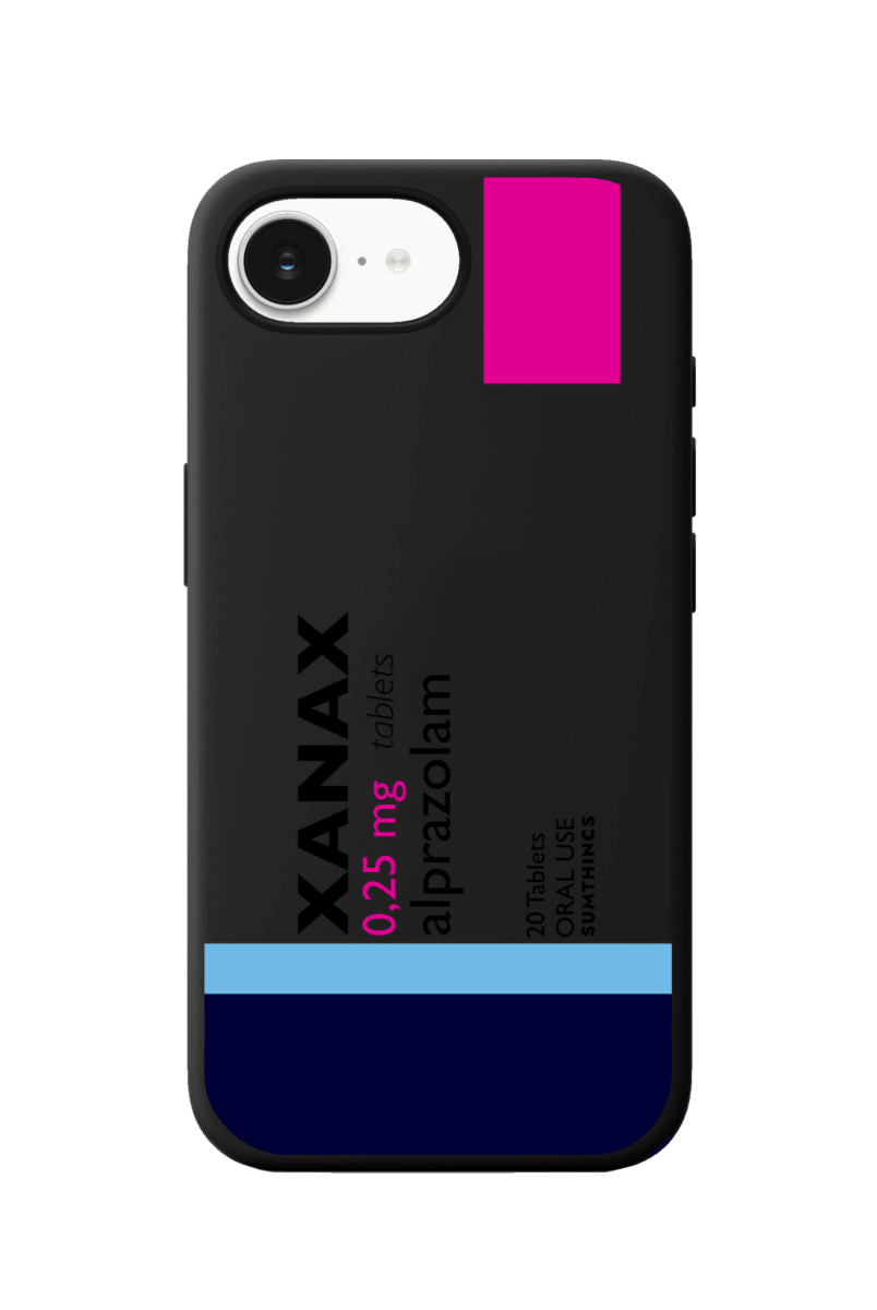 iPhone 16E Xanax Premium Telefon Kılıfı Siyah - Sumthincs
