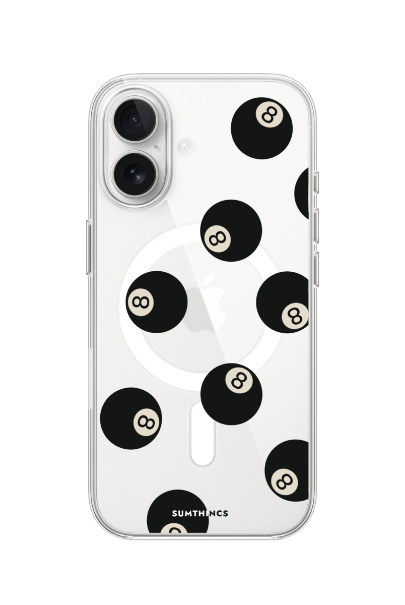 iPhone 17 8Ball Clear Magsafe Şeffaf Telefon Kılıfı - SUMTHINCS