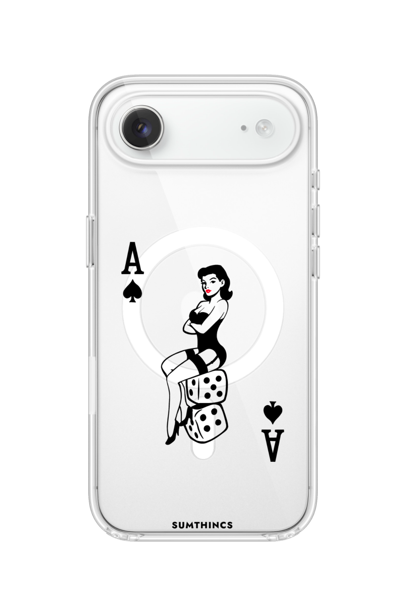 iPhone 17 Air Ace Queen Clear Magsafe Şeffaf Telefon Kılıfı - SUMTHINCS