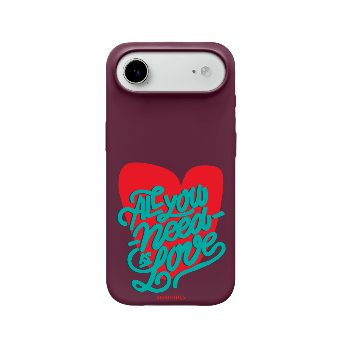 iPhone 17 Air All You Need is Love Premium Telefon Kılıfı Bordo - SUMTHINCS