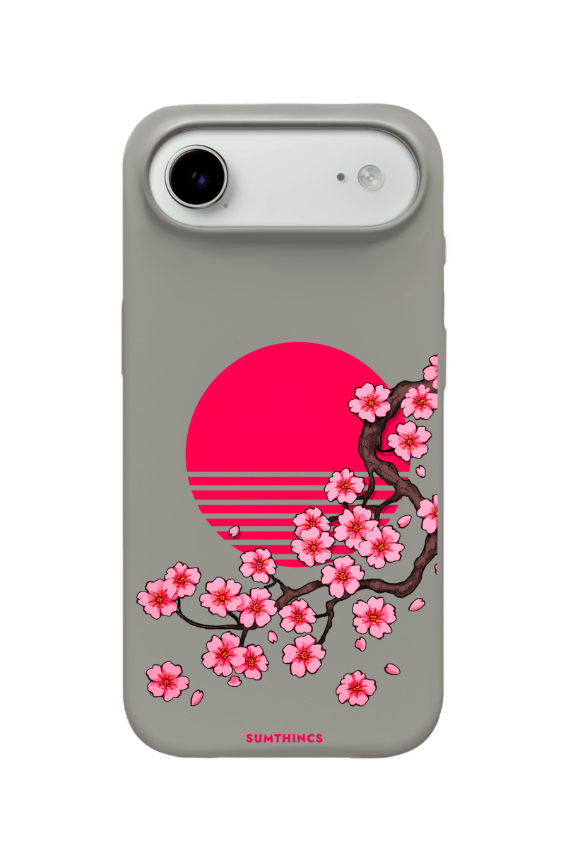 iPhone 17 Air Cherry Blossom Dawn Premium Telefon Kılıfı Gri - SUMTHINCS
