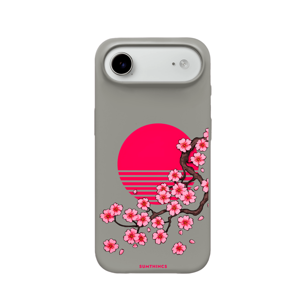 iPhone 17 Air Cherry Blossom Dawn Premium Telefon Kılıfı Gri - SUMTHINCS