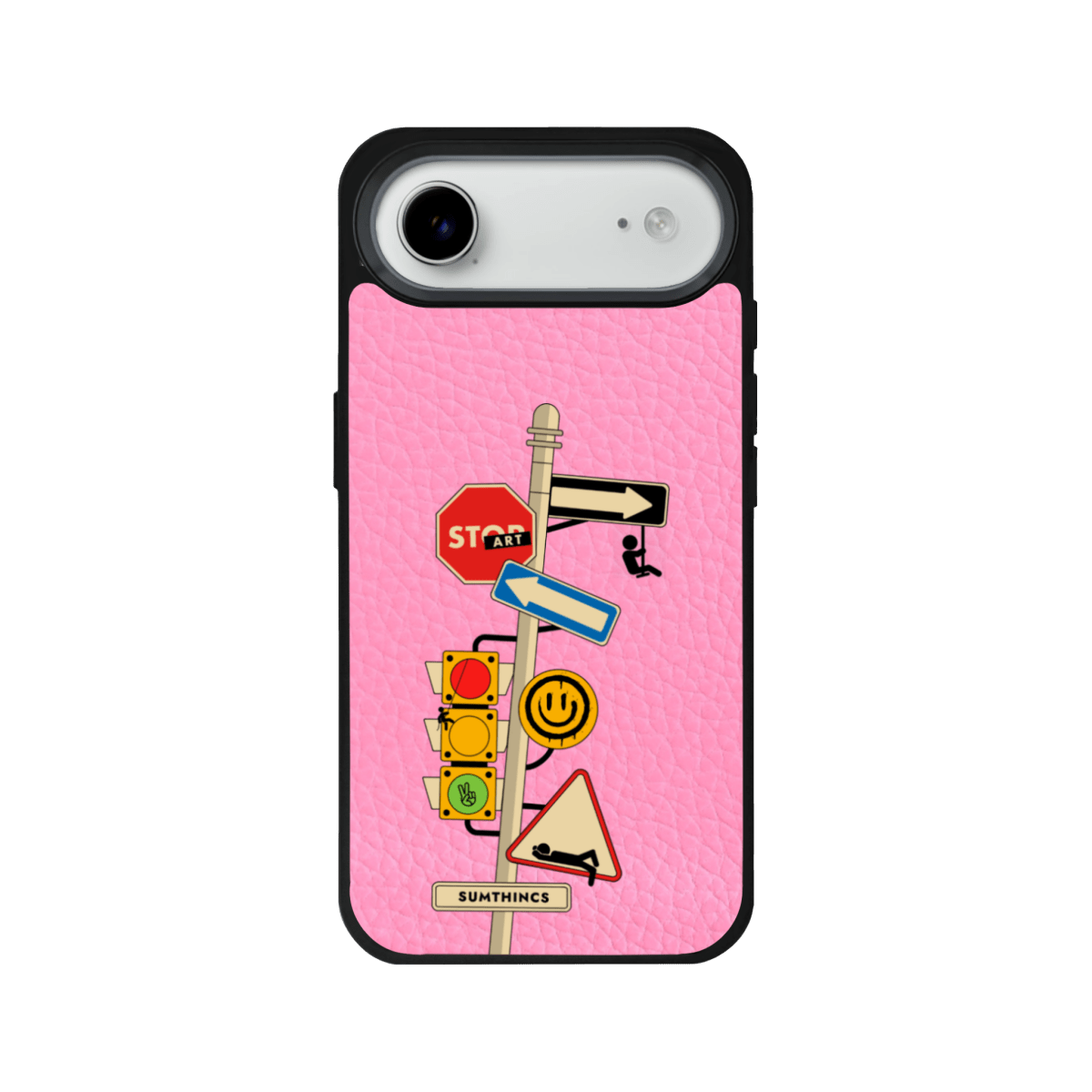 iPhone 17 Air Crossroad Leather Vegan Deri Telefon Kılıfı Pembe - SUMTHINCS