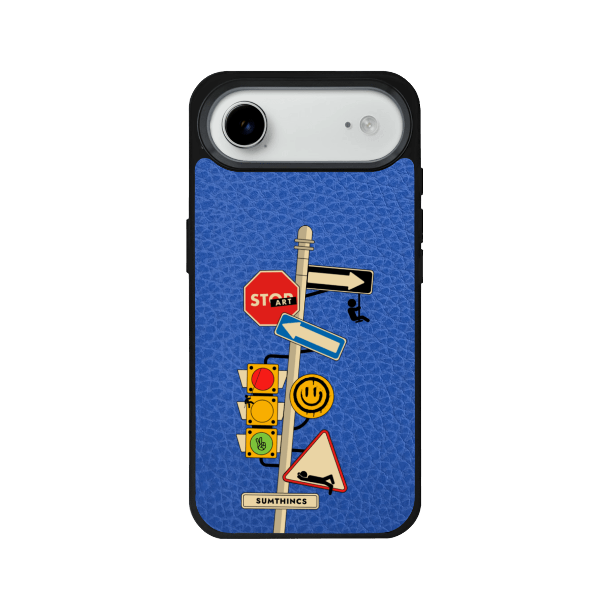 iPhone 17 Air Crossroad Leather Vegan Deri Telefon Kılıfı Mavi - SUMTHINCS