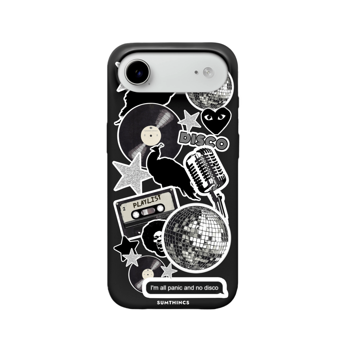 iPhone 17 Air Disco Stickers Premium Telefon Kılıfı Siyah - SUMTHINCS