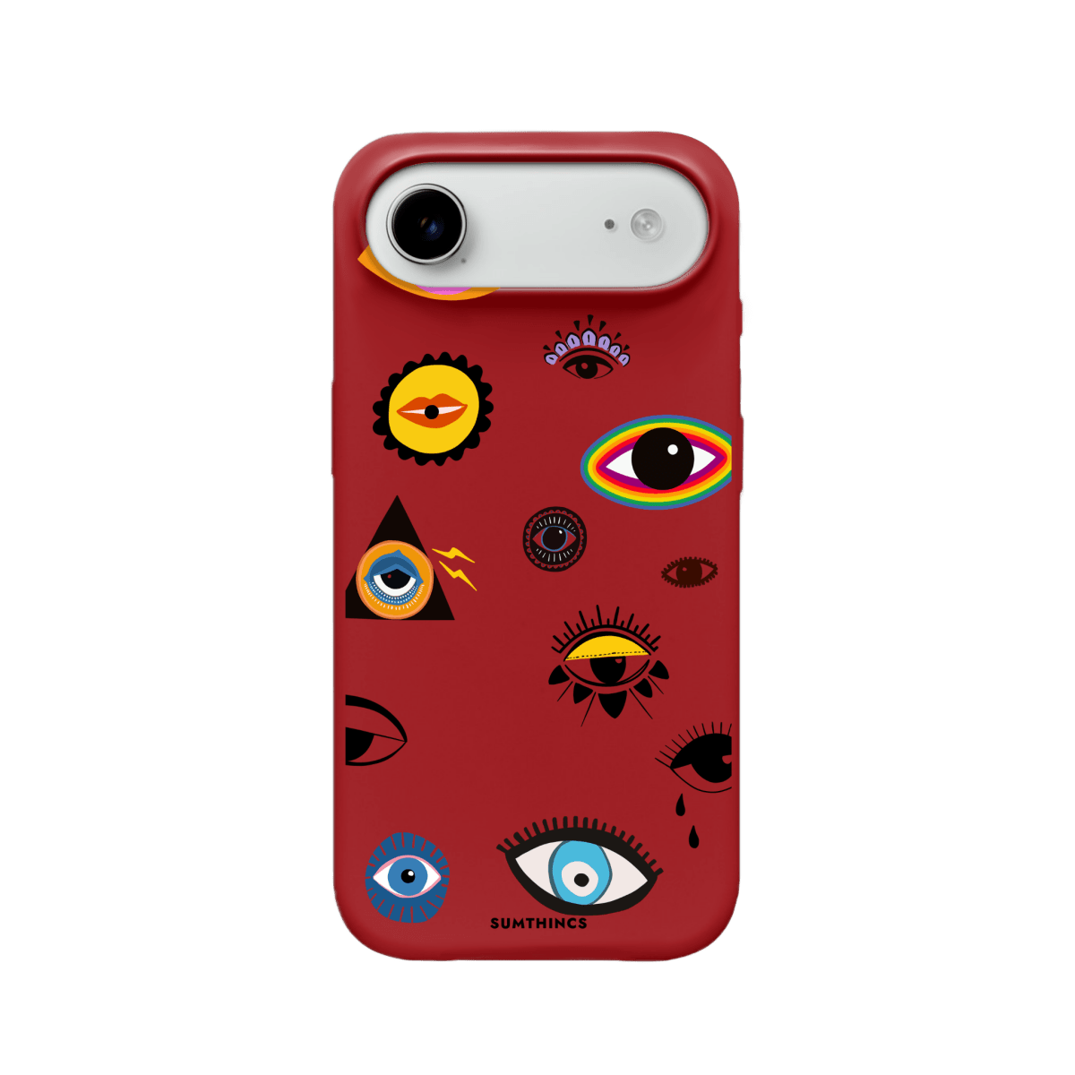 iPhone 17 Air Eye Stickers Premium Telefon Kılıfı Kırmızı - SUMTHINCS