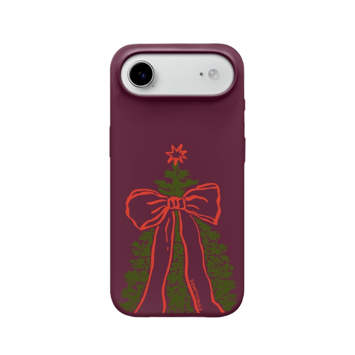 iPhone 17 Air Festive Ribbon Premium Telefon Kılıfı Bordo - SUMTHINCS