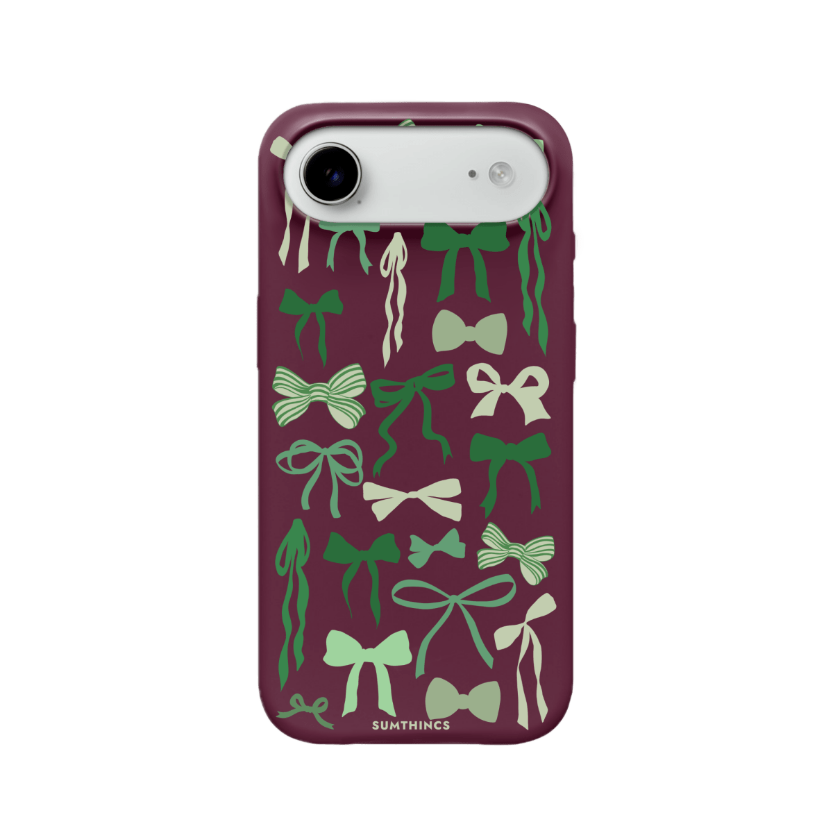 iPhone 17 Air Green Garland Premium Telefon Kılıfı Bordo - SUMTHINCS