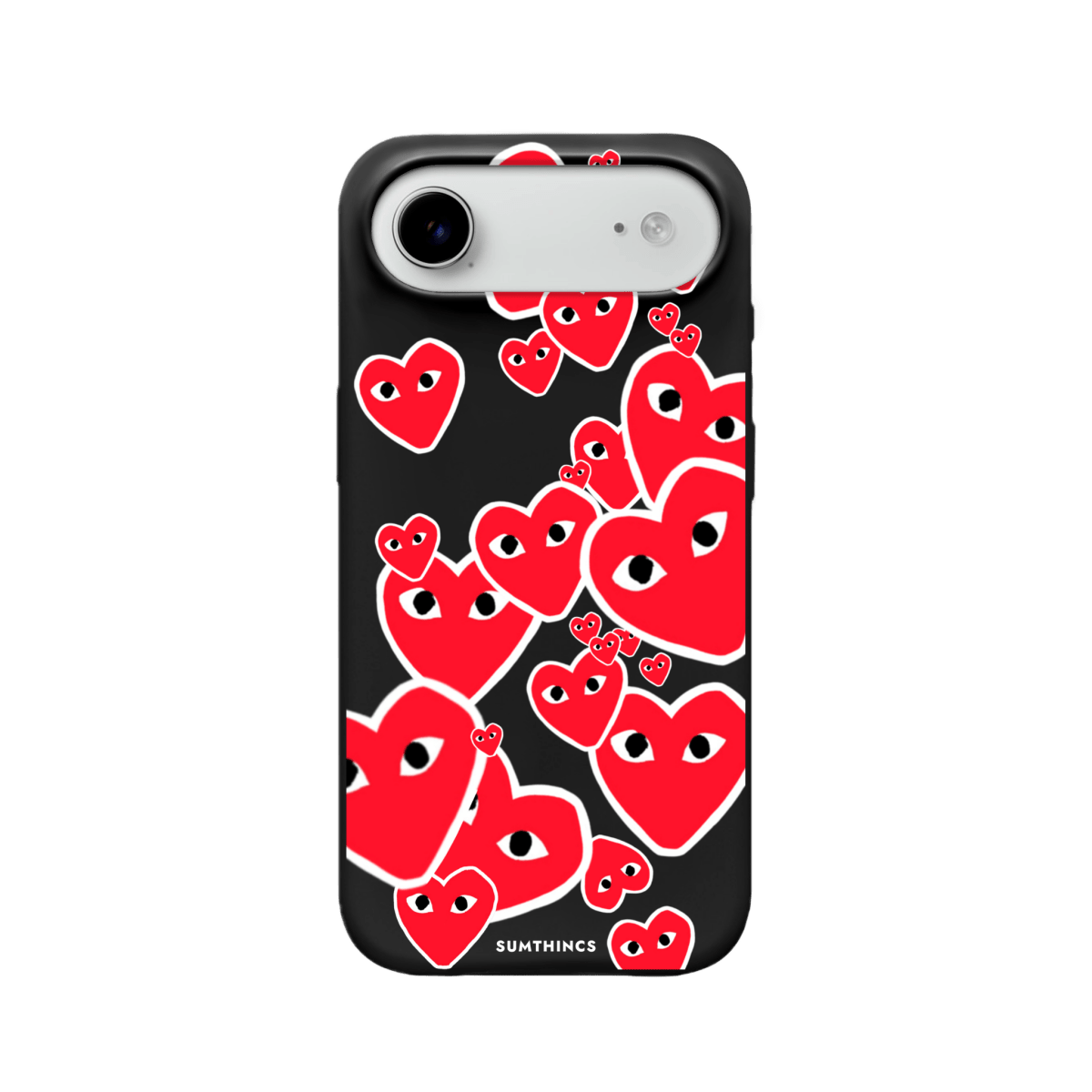 iPhone 17 Air Hearts Premium Telefon Kılıfı Siyah - SUMTHINCS