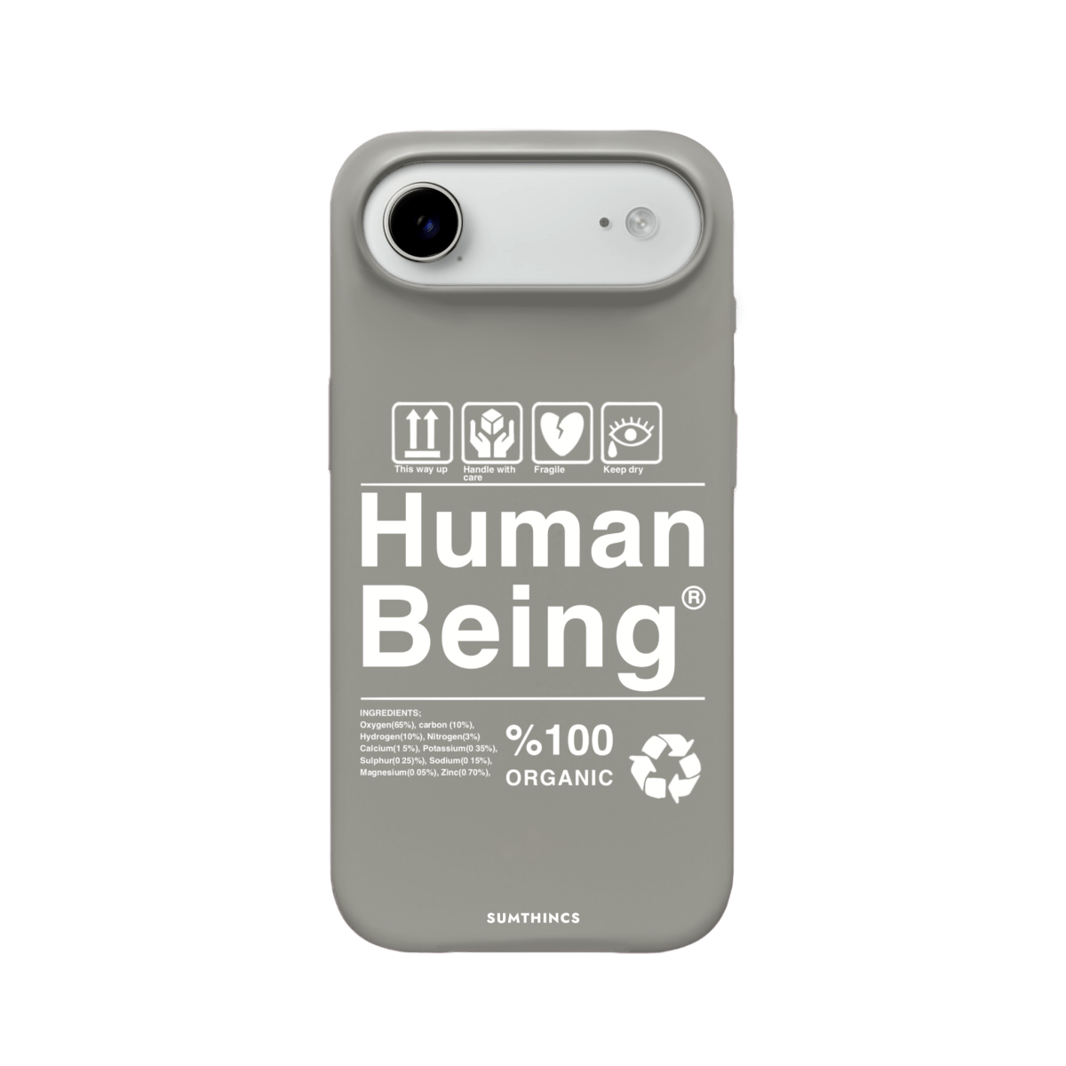iPhone 17 Air Human Being Premium Telefon Kılıfı Gri - SUMTHINCS
