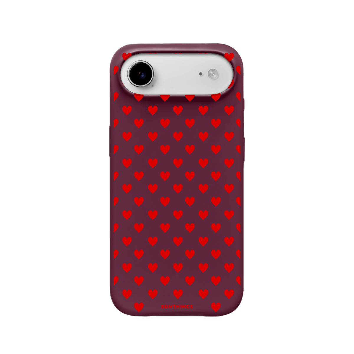 iPhone 17 Air Little Hearts Premium Telefon Kılıfı Bordo - SUMTHINCS