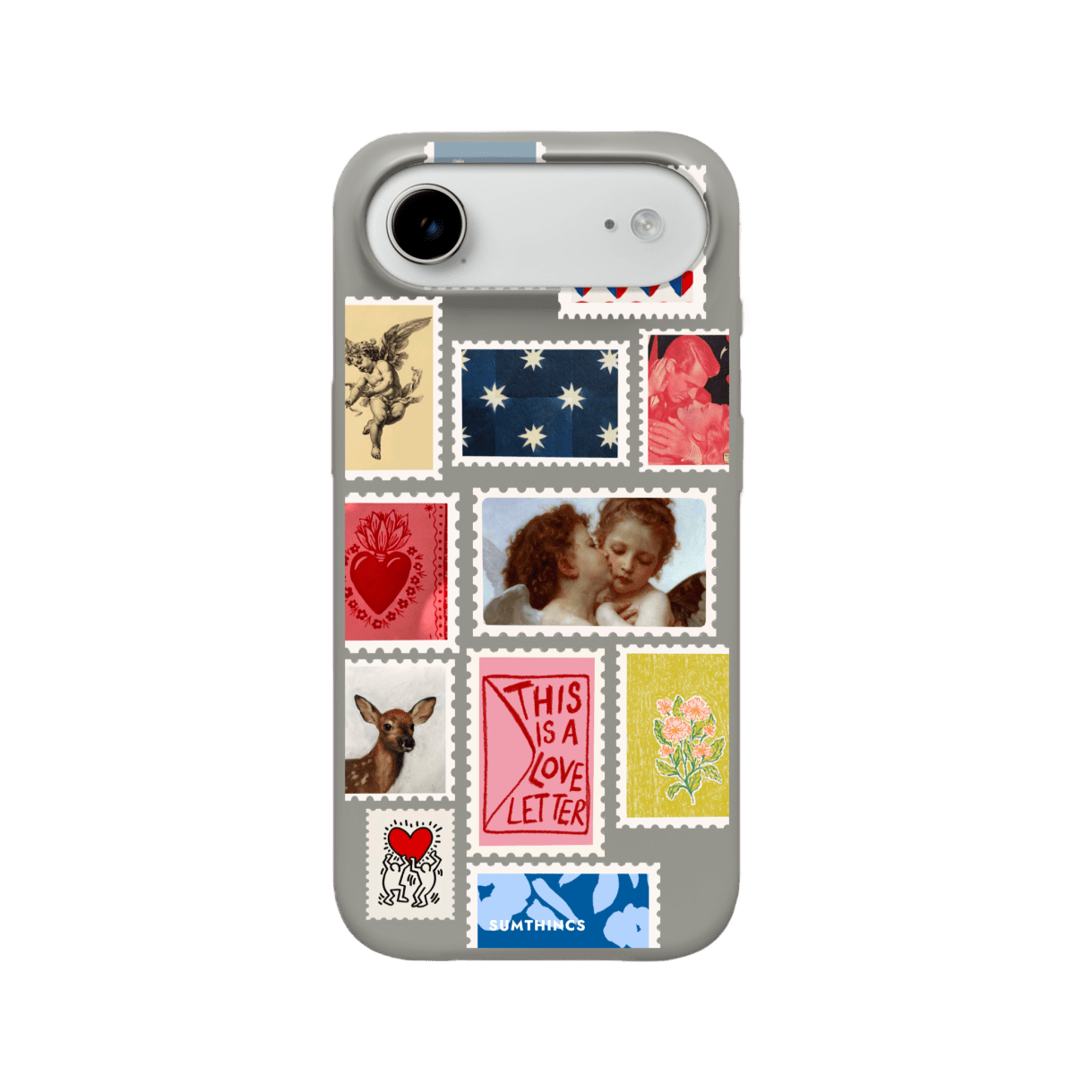 iPhone 17 Air Love Letter Premium Telefon Kılıfı Gri - SUMTHINCS