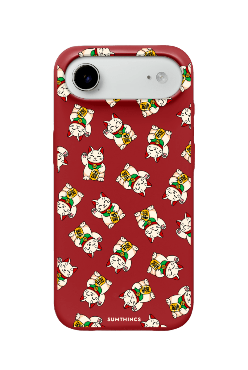 iPhone 17 Air Maneki Neko Premium Telefon Kılıfı Kırmızı - SUMTHINCS