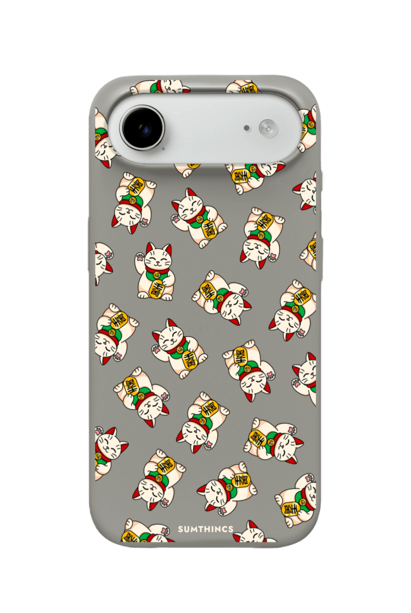 iPhone 17 Air Maneki Neko Premium Telefon Kılıfı Gri - SUMTHINCS
