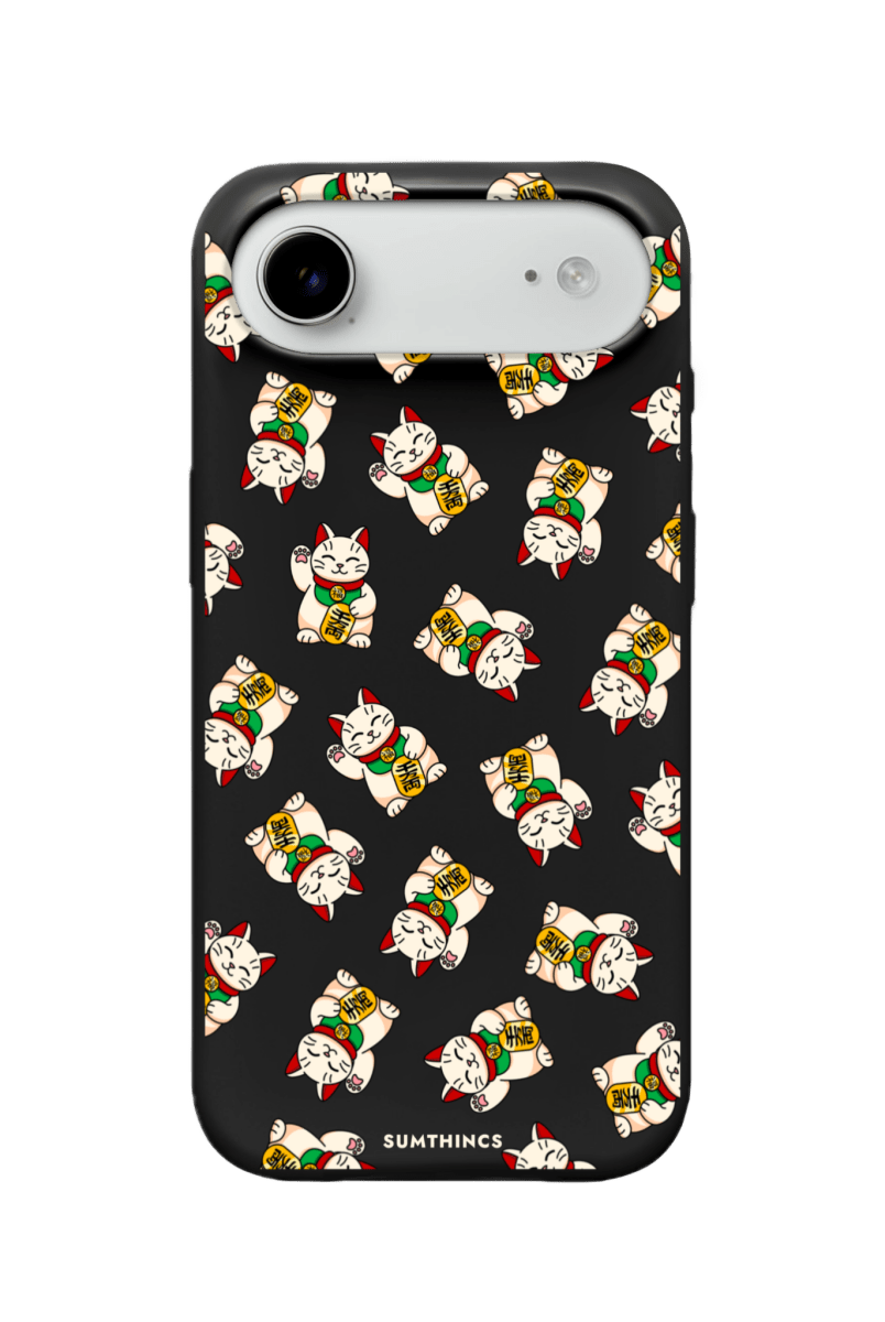 iPhone 17 Air Maneki Neko Premium Telefon Kılıfı Siyah - SUMTHINCS