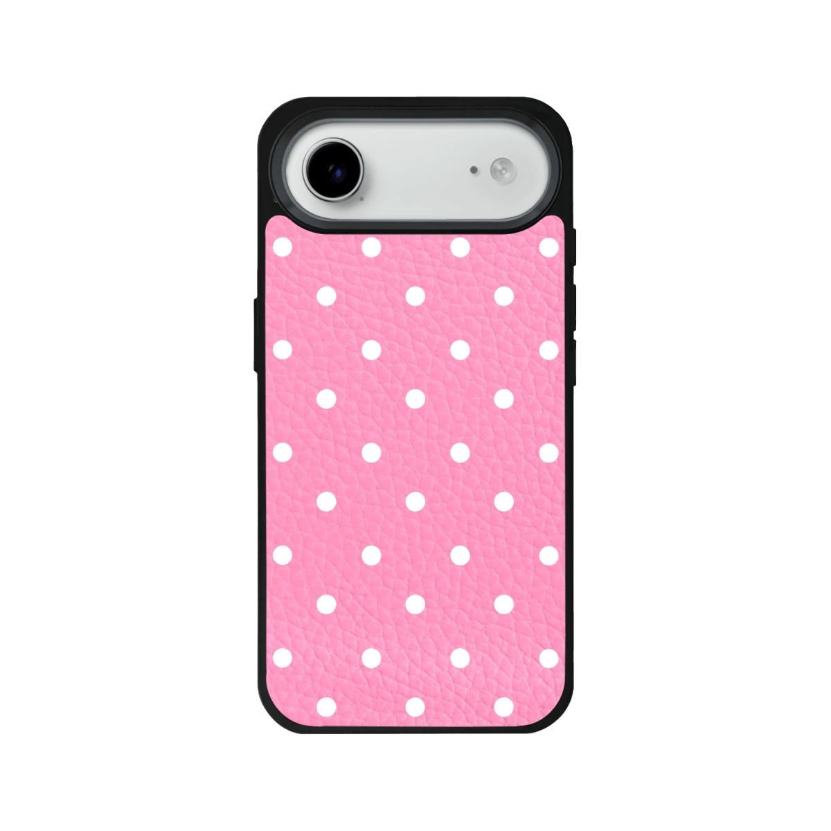 iPhone 17 Air Polka Dot Leather Deri Telefon Kılıfı Pembe - SUMTHINCS