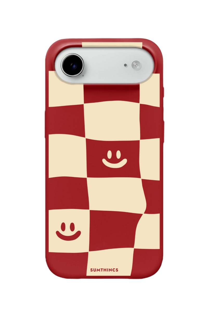 iPhone 17 Air Smiling Check Premium Telefon Kılıfı Kırmızı - SUMTHINCS
