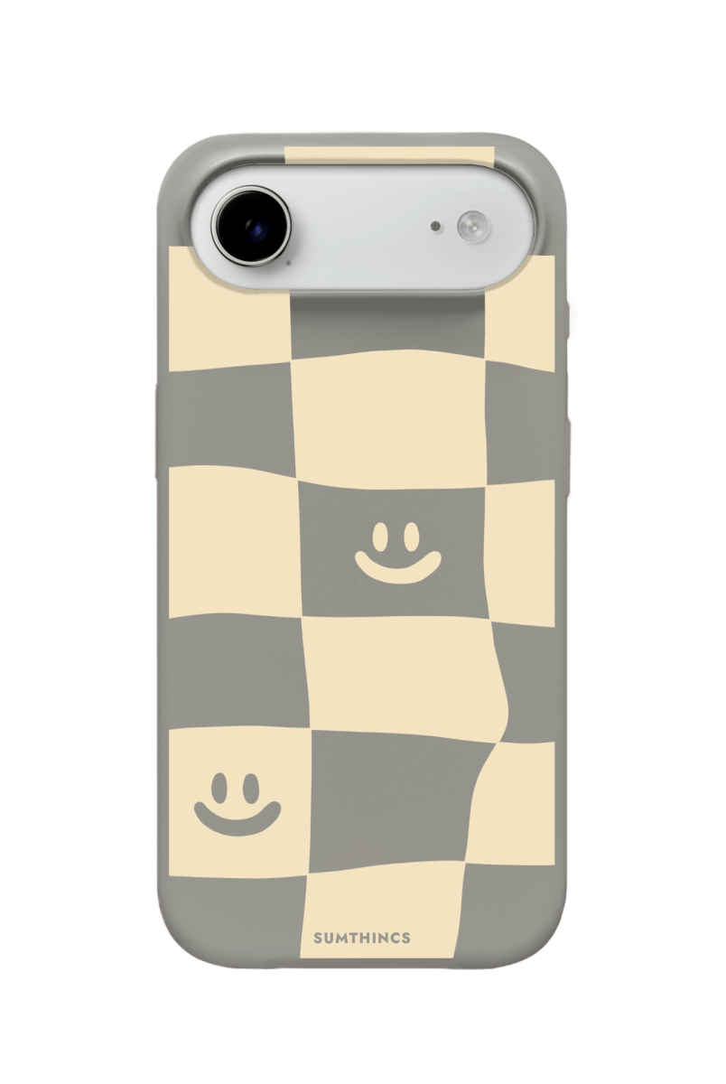 iPhone 17 Air Smiling Check Premium Telefon Kılıfı Gri - SUMTHINCS