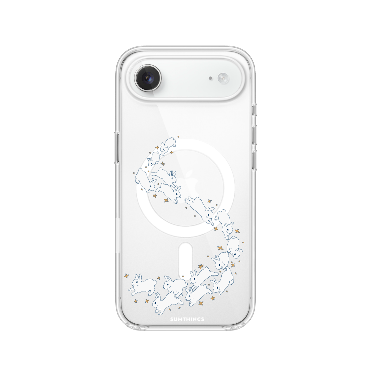 iPhone 17 Air Starry Bunnies Clear Magsafe Şeffaf Telefon Kılıfı - SUMTHINCS