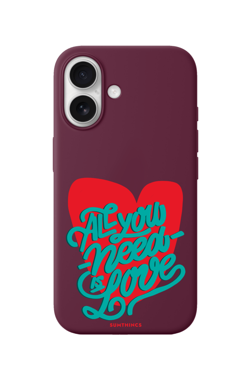 iPhone 17 All You Need is Love Premium Telefon Kılıfı Bordo - SUMTHINCS