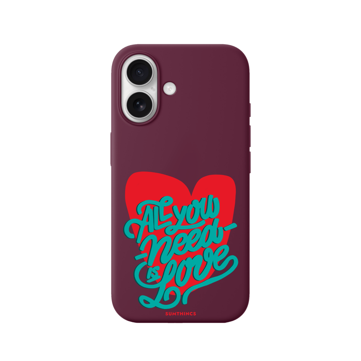 iPhone 17 All You Need is Love Premium Telefon Kılıfı Bordo - SUMTHINCS