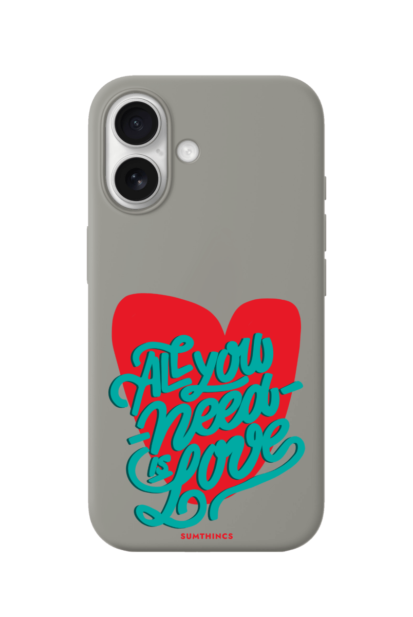 iPhone 17 All You Need is Love Premium Telefon Kılıfı Gri - SUMTHINCS