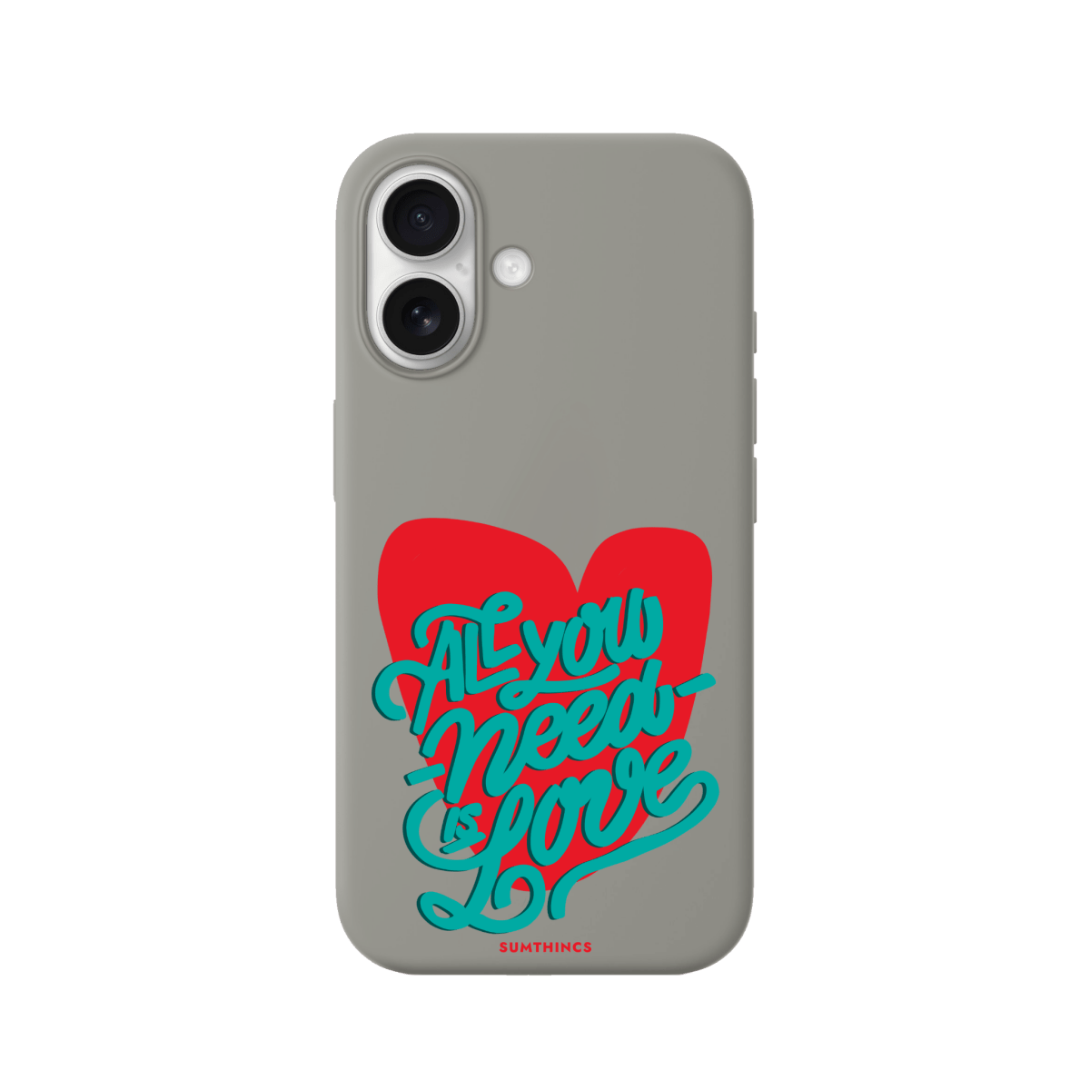 iPhone 17 All You Need is Love Premium Telefon Kılıfı Gri - SUMTHINCS