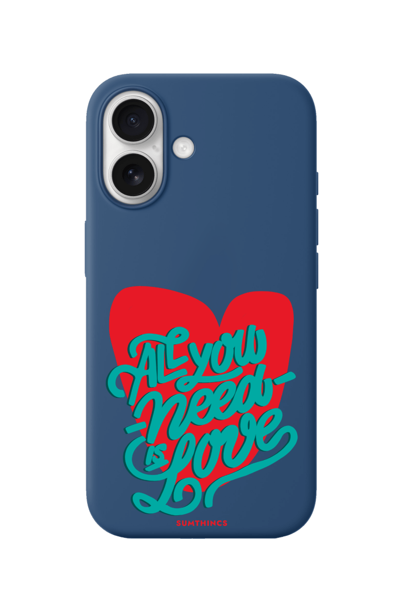 iPhone 17 All You Need is Love Premium Telefon Kılıfı Pasifik Mavi - SUMTHINCS