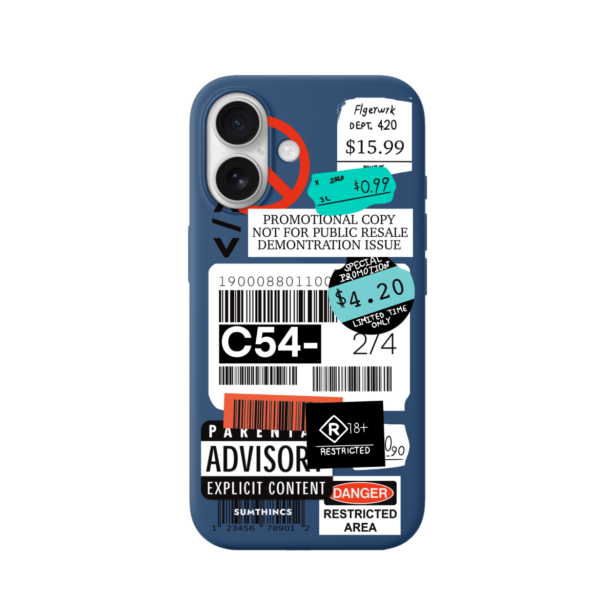 iPhone 17 Barcode C54 Premium Telefon Kılıfı Pasifik Mavi - SUMTHINCS