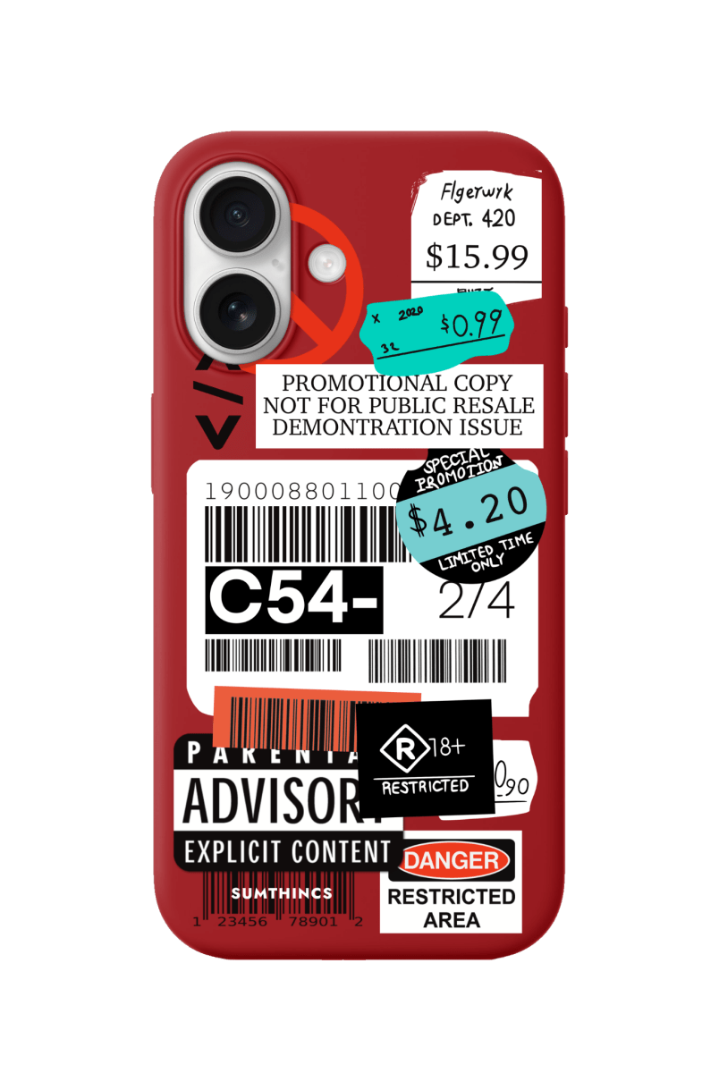 iPhone 17 Barcode C54 Premium Telefon Kılıfı Kırmızı - SUMTHINCS