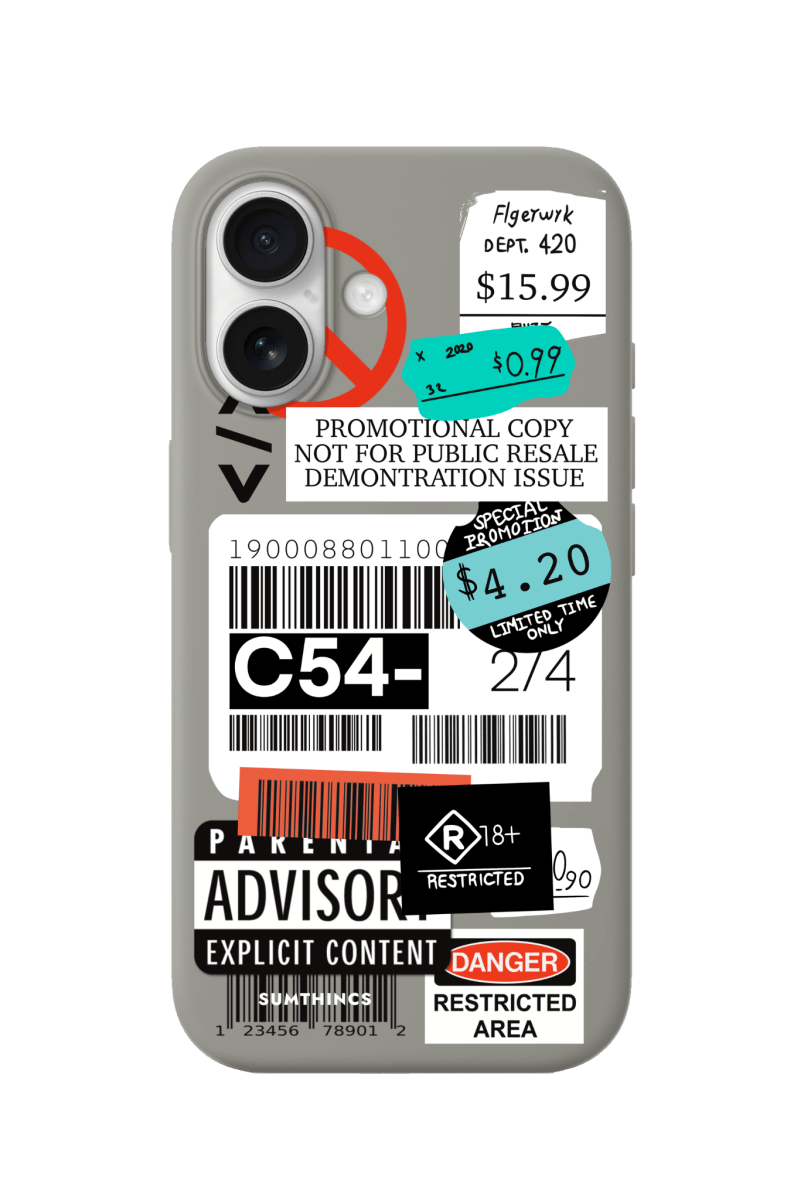 iPhone 17 Barcode C54 Premium Telefon Kılıfı Gri - SUMTHINCS
