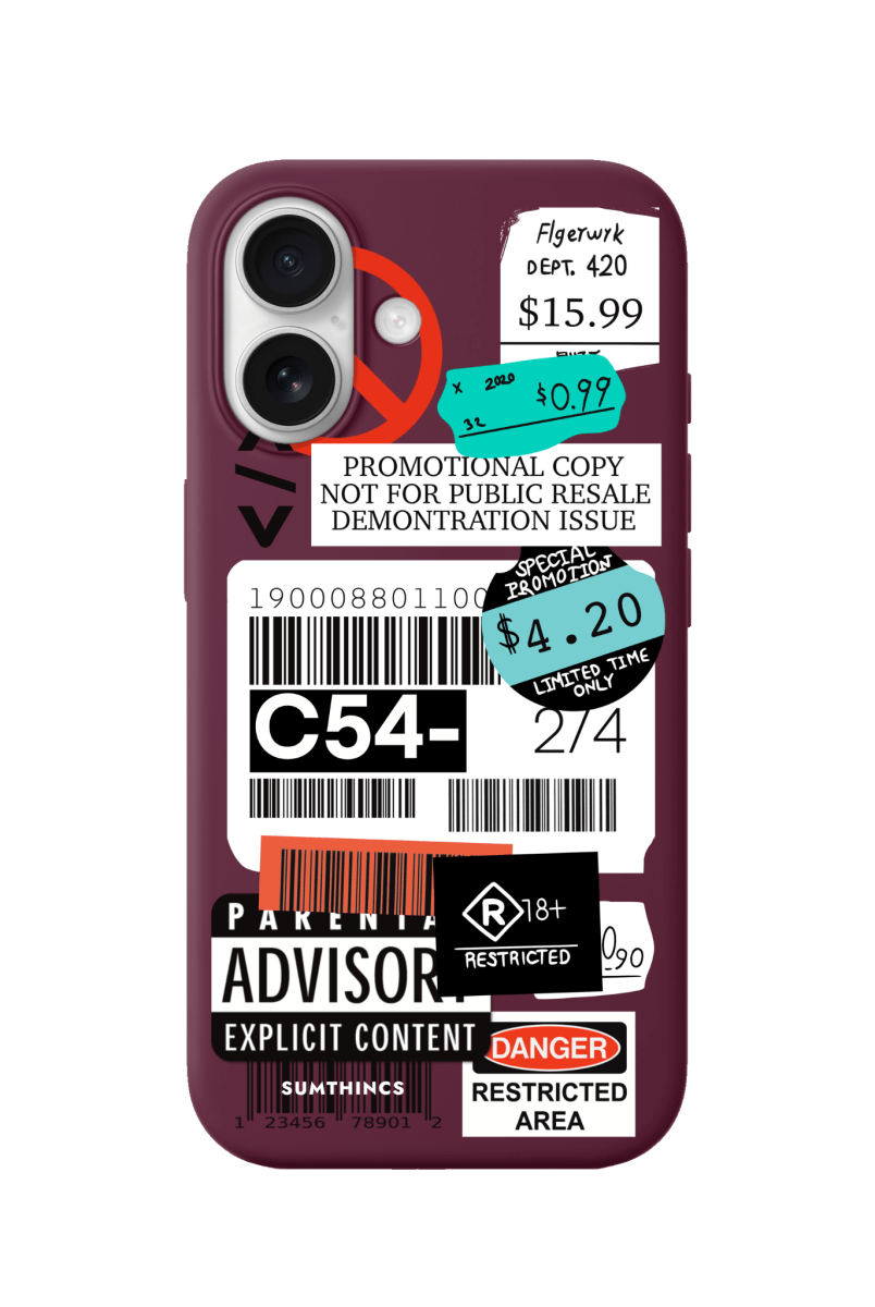 iPhone 17 Barcode C54 Premium Telefon Kılıfı Bordo - SUMTHINCS