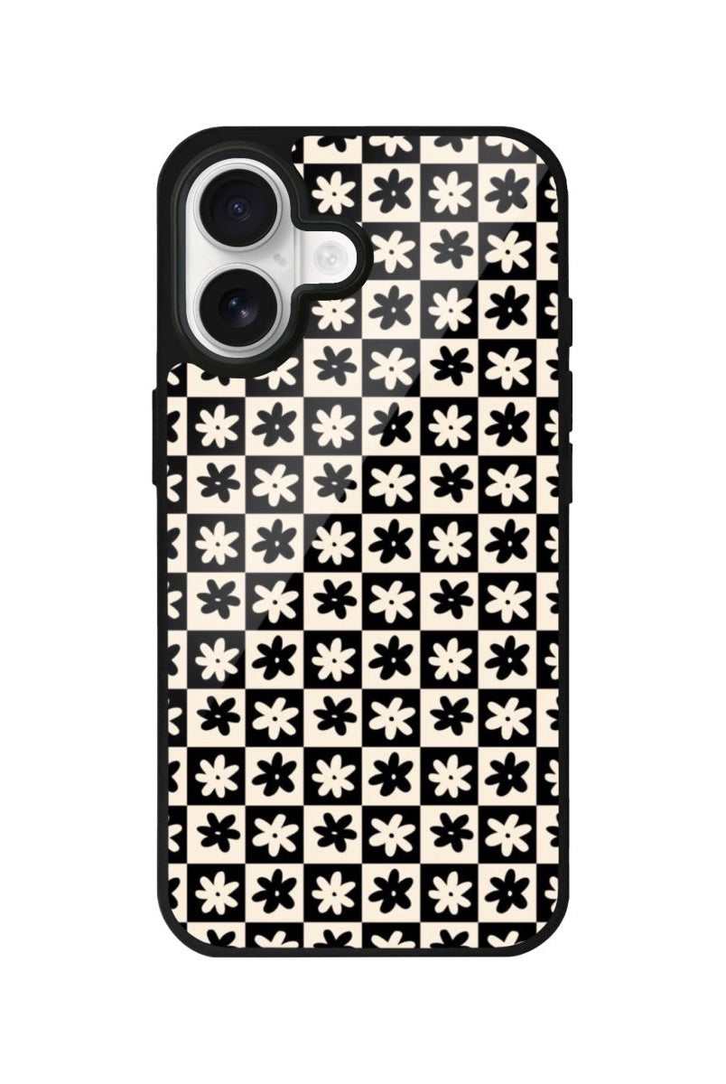 iPhone 17 Check Flowers Glossy Cam Telefon Kılıfı - Sumthincs